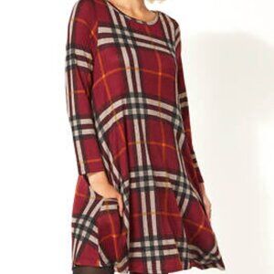 Papillon Long Sleeve Plaid Dress